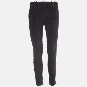 Balenciaga Black Textured Corduroy Slim Fit Trousers S