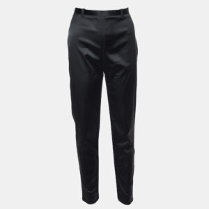 Balenciaga Black Wool Satin Slim Fit Trousers M/Waist 30"