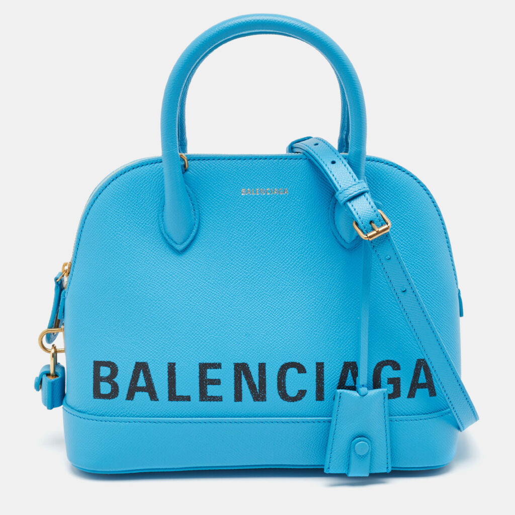 Balenciaga Blue Leather Small Ville Bag