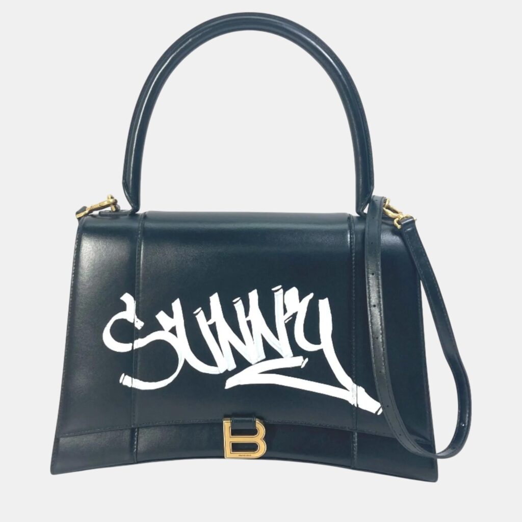 luxury-women-balenciaga-used-handbags-p1071577-001 Balenciaga Black White Crossbody Bag