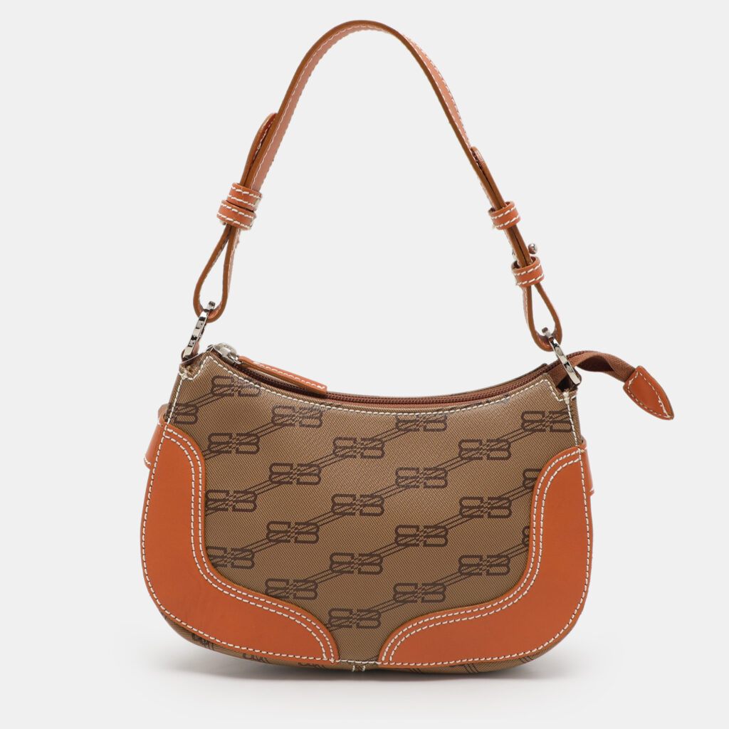 luxury-women-balenciaga-used-handbags-p1121258-001 Balenciaga Tan/Brown BB Coated Canvas and Leather Shoulder Bag
