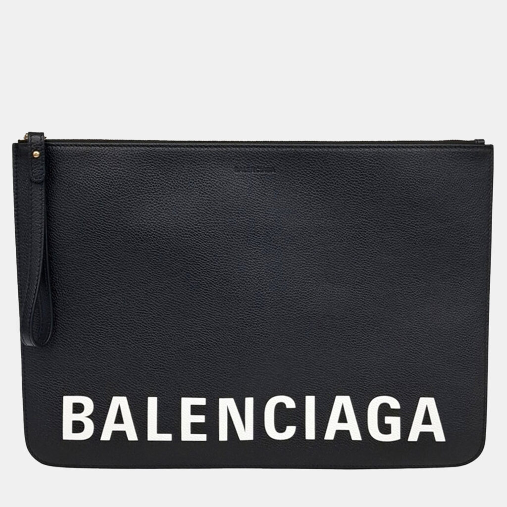 luxury-women-balenciaga-used-handbags-p1140365-003 Balenciaga Black Leather clutch