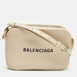 balenciaga beige leather xs everyday camera crossbody bag