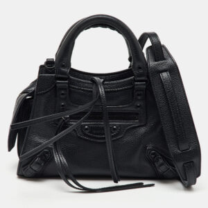 balenciaga black leather mini neo classic city shoulder bag