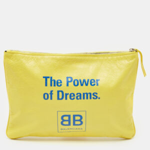 Balenciaga Yellow Leather The Power Of Dreams Pouch