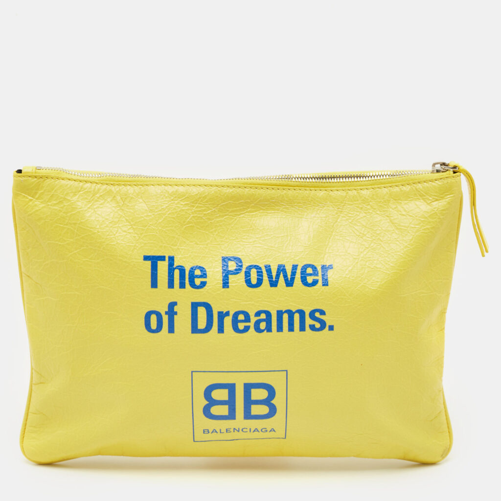 Balenciaga Yellow Leather The Power Of Dreams Pouch