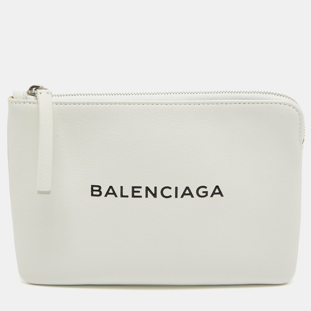 luxury-women-balenciaga-used-handbags-p922214-007 Balenciaga White Leather Zip Pouch