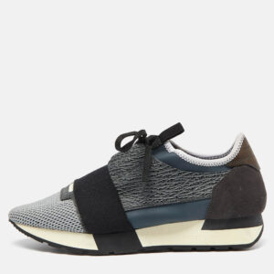 Balenciaga Tri Color Leather, Mesh and Suede Race Runner Sneakers Size 39