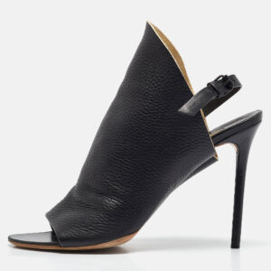 Balenciaga Black Leather Glove Slingback Sandals Size 40
