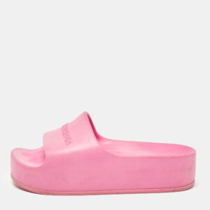 Balenciaga Pink Rubber Platform Chunky Sandals Size 37