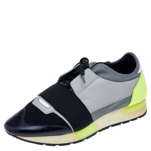 Balenciaga Multicolor Mesh And Leather Race Runner Sneakers Size 39