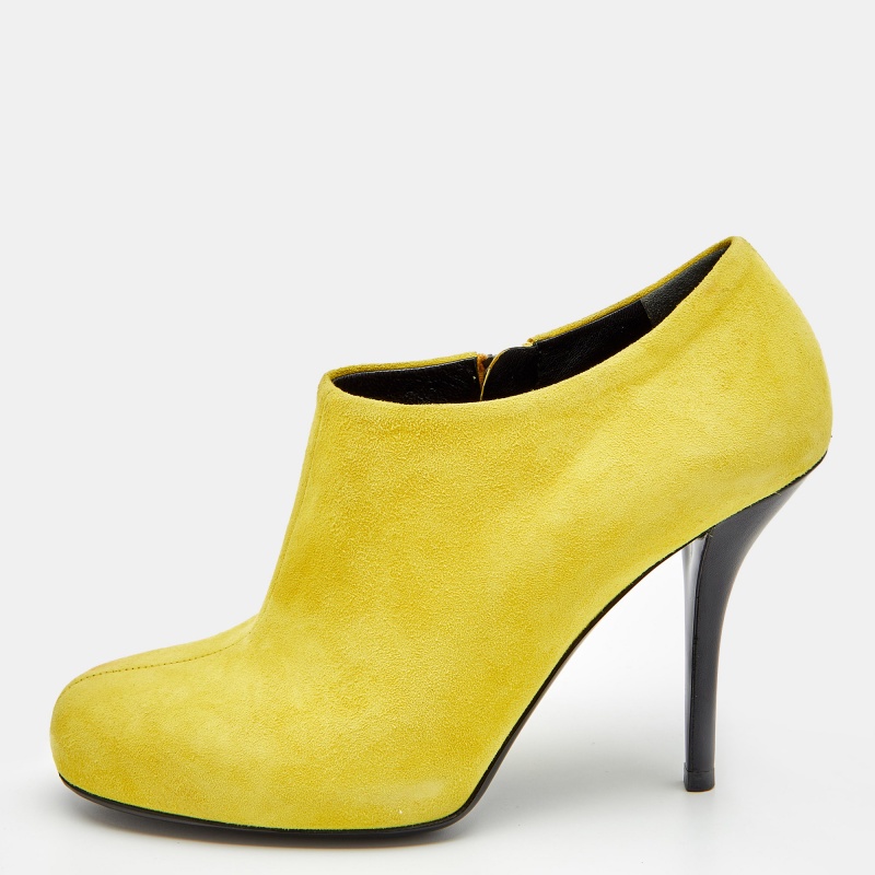 luxury-women-balenciaga-used-shoes-p625948-1650398509-004 Balenciaga Yellow Suede Ankle Booties Size 37.5