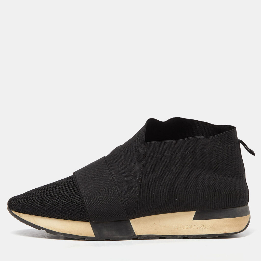luxury-women-balenciaga-used-shoes-p937165-010 Balenciaga Black Mesh and Nylon Race Runner Sneakers Size 40