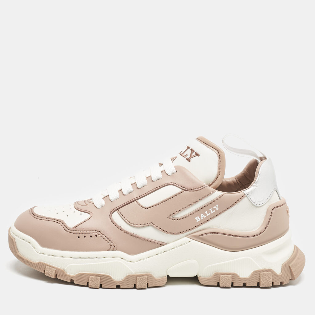 luxury-women-bally-new-shoes-p1132699-007 Bally Old Rose/white Leather Holden Sneakers Size 36