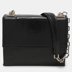 Bally Black Patent Leather Chain Shoulder Bag