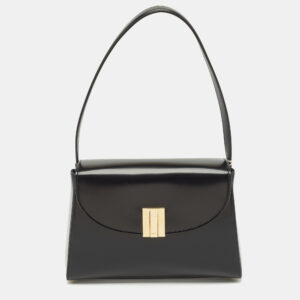 Bally Black Brushed Leather Small Ollam Shoulder Bag