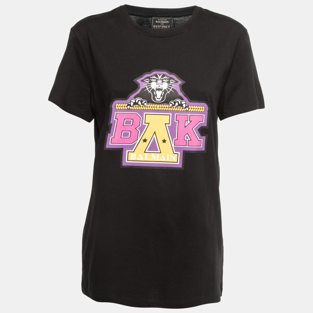 luxury-women-balmain-new-clothes-p757102-001 Balmain X Beyonce Black Cotton Logo T-Shirt S