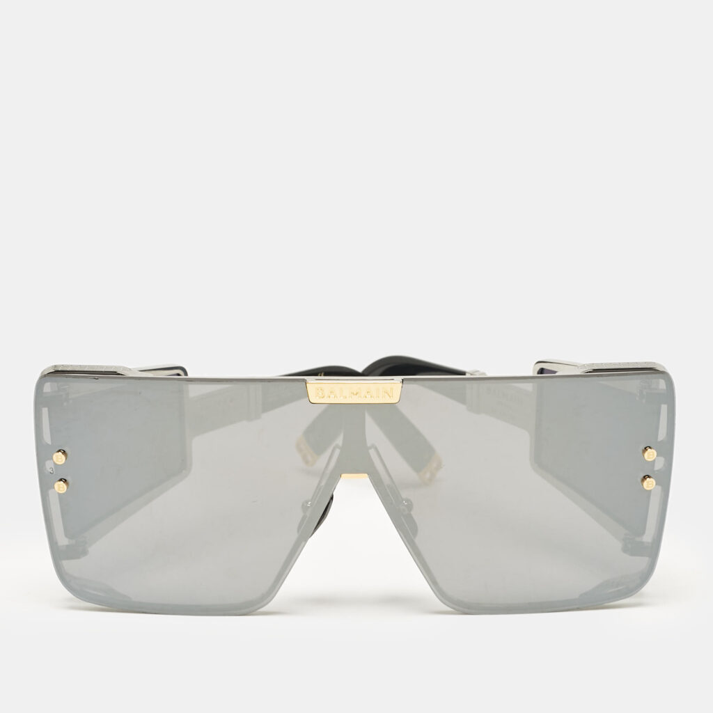 luxury-women-balmain-used-accessories-p1077319-001 Balmain Black Limited Edition 082/450 Wonder Boy Shield Sunglasses