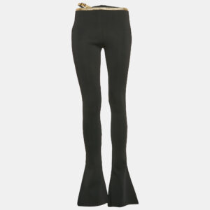 Balmain Black Jersey Wide-Leg Pants S