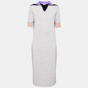 Balenciaga Colorblock Pattern Knit Shift Midi Dress M