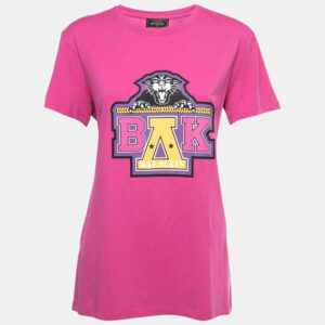 Balmain X Beyonce Pink Cotton Logo T-Shirt S