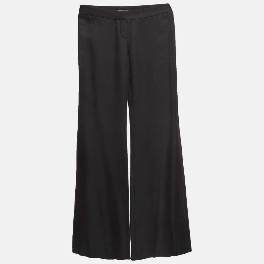 luxury-women-balmain-used-clothes-p952881-001 Balmain Black Gabardine Flared Trousers S