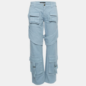 Blumarine Light Blue Denim Cargo Jeans M Waist 29"