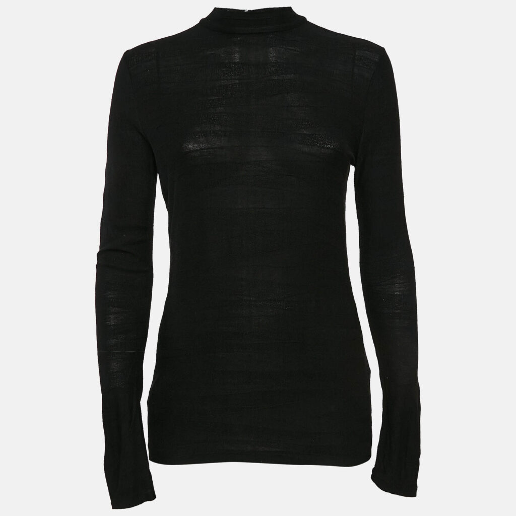 luxury-women-boss-by-hugo-boss-used-clothes-p1073909-001 Boss By Hugo Boss Black Patterned Jersey Full Sleeve Sweater S