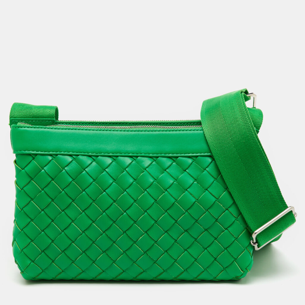 luxury-women-bottega-veneta-new-handbags-p1164873-004 Bottega Veneta Green Intrecciato Leather Duo Shoulder Bag