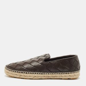 bottega veneta brown woven leather jack espadrille flats size 40