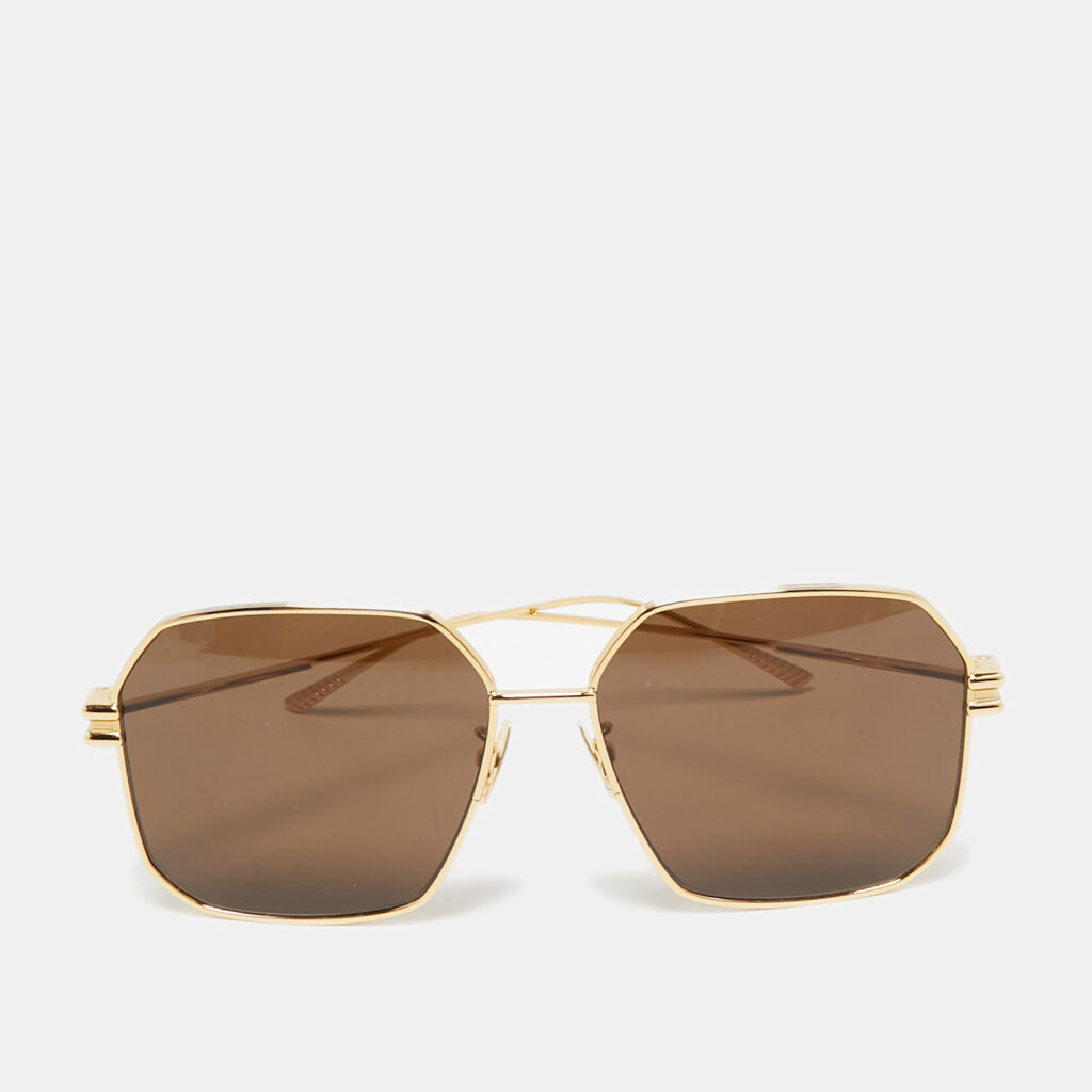 luxury-women-bottega-veneta-used-accessories-p1089127-001 Bottega Veneta Black/Gold Tone BV1047S Square Sunglasses