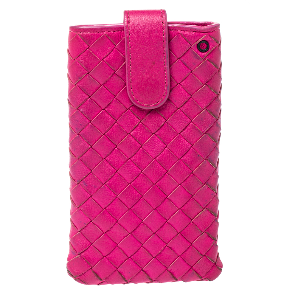 luxury-women-bottega-veneta-used-accessories-p362272-006 Bottega Veneta Fuchsia Intrecciato Nappa iPhone 5 Case