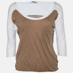 Bottega Veneta Two Tone Cotton Knit T-shirt M