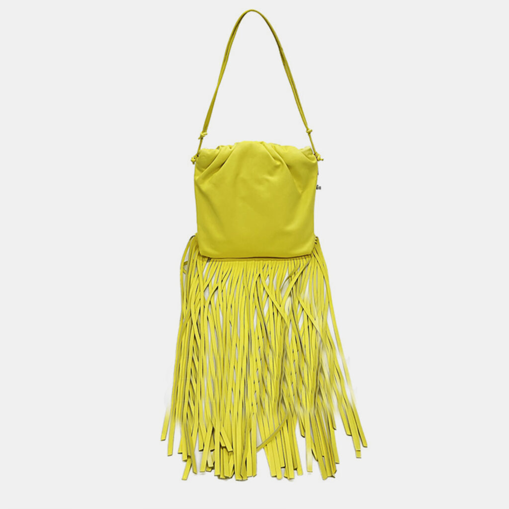 luxury-women-bottega-veneta-used-handbags-p1013876-004 Bottega Veneta Yellow Nappa The Fringe Shoulder Bag