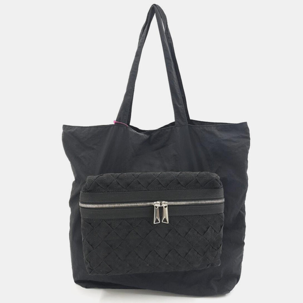 luxury-women-bottega-veneta-used-handbags-p1014014-007 Bottega Veneta Black Canvas Shoulder Bag