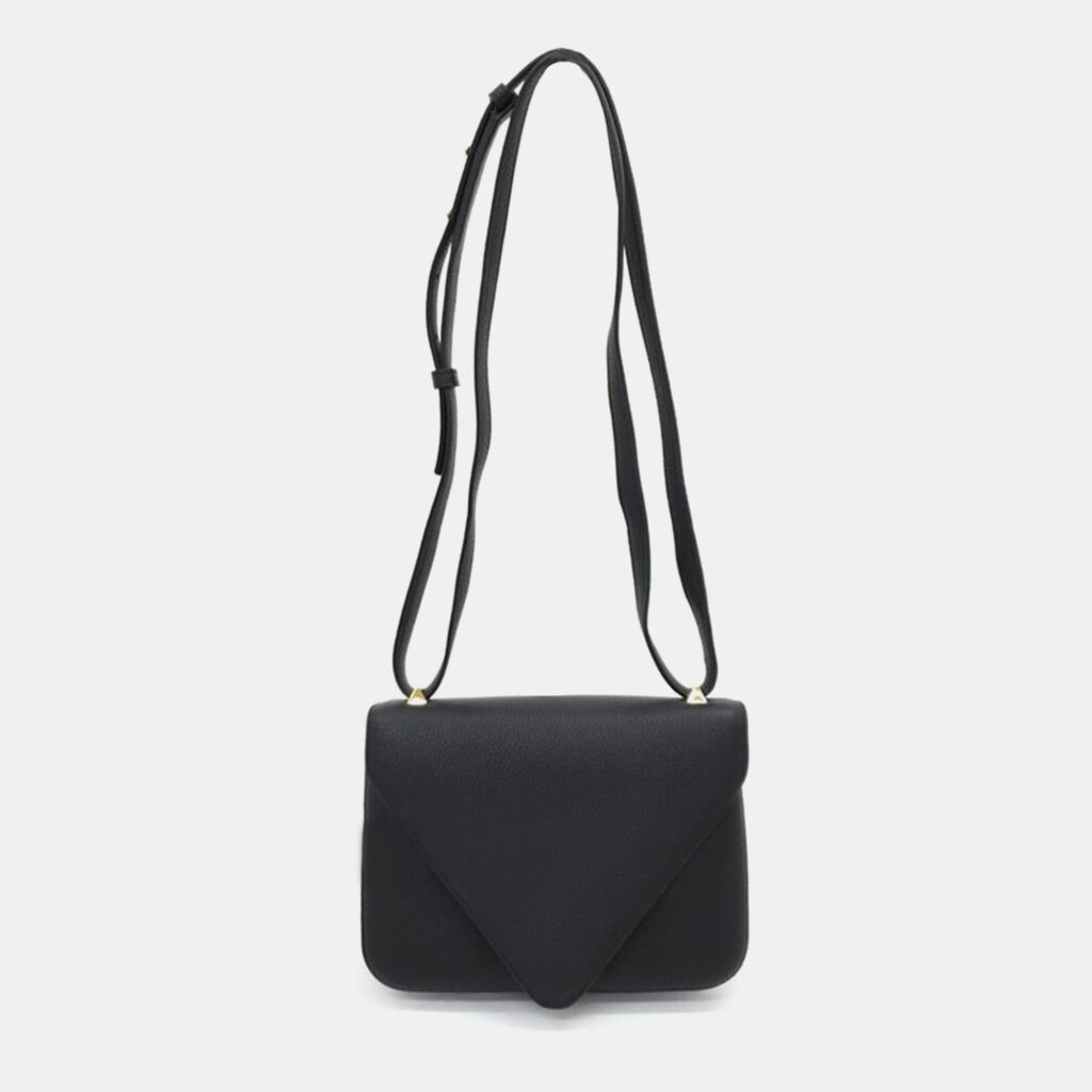 luxury-women-bottega-veneta-used-handbags-p1014048-006 Bottega Veneta Black Leather Mount Shoulder Bag