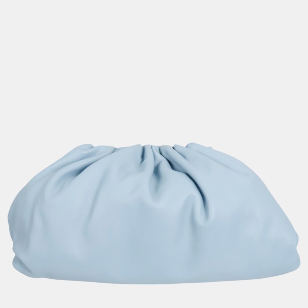 luxury-women-bottega-veneta-used-handbags-p1055053-006 Bottega Veneta Blue Leather The Pouch Bag