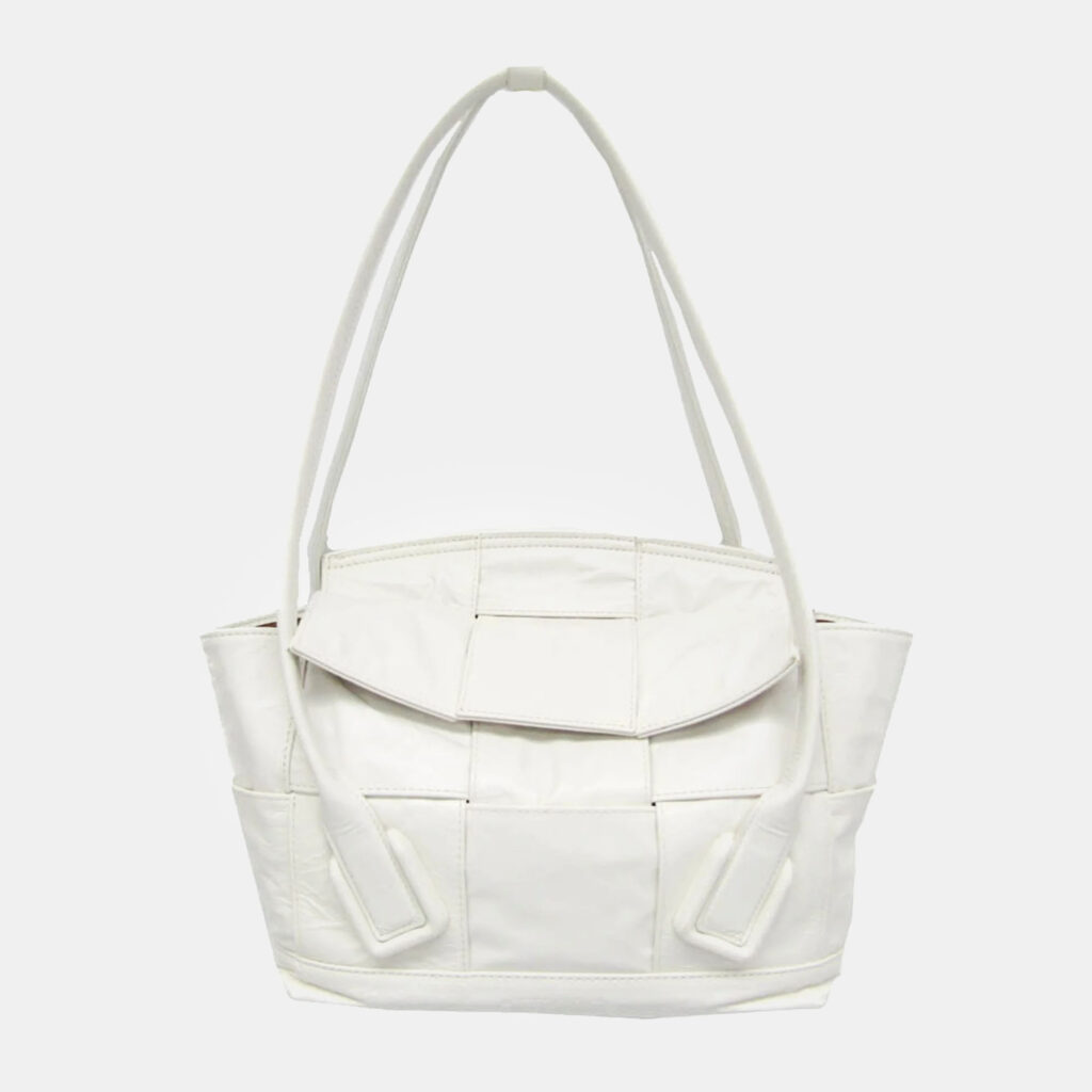 Bottega Veneta White Leather Mini The Arco Shoulder Bag