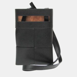 Bottega Veneta Black Leather Maxi Intrecciato Shoulder Bag