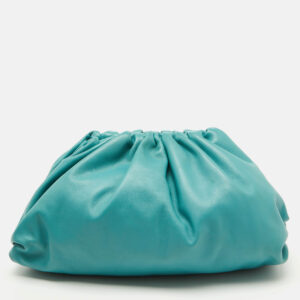Bottega Veneta Turquoise Blue Leather Teen Pouch Clutch