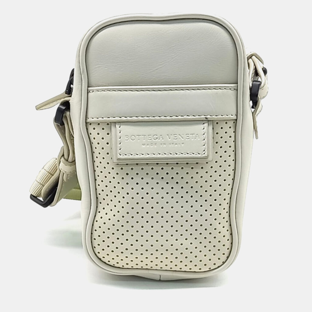 luxury-women-bottega-veneta-used-handbags-p1133244-002 Bottega Veneta White Leather Crossbody Bag