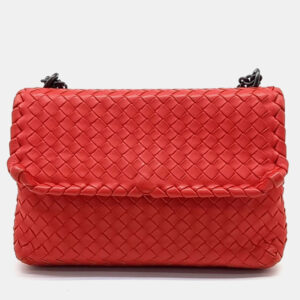 Bottega Veneta Red Leather Mesh Olympia Bag