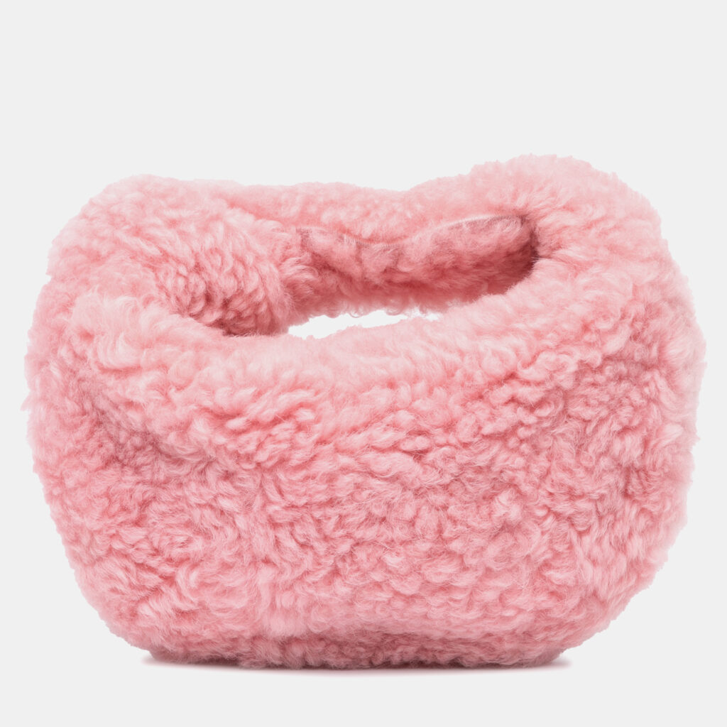 luxury-women-bottega-veneta-used-handbags-p1139275-010 Bottega Veneta Pink Mini Shearling Jodie Bag
