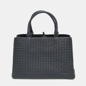 Bottega Veneta Navy Blue Intrecciato Leather Tote Bag