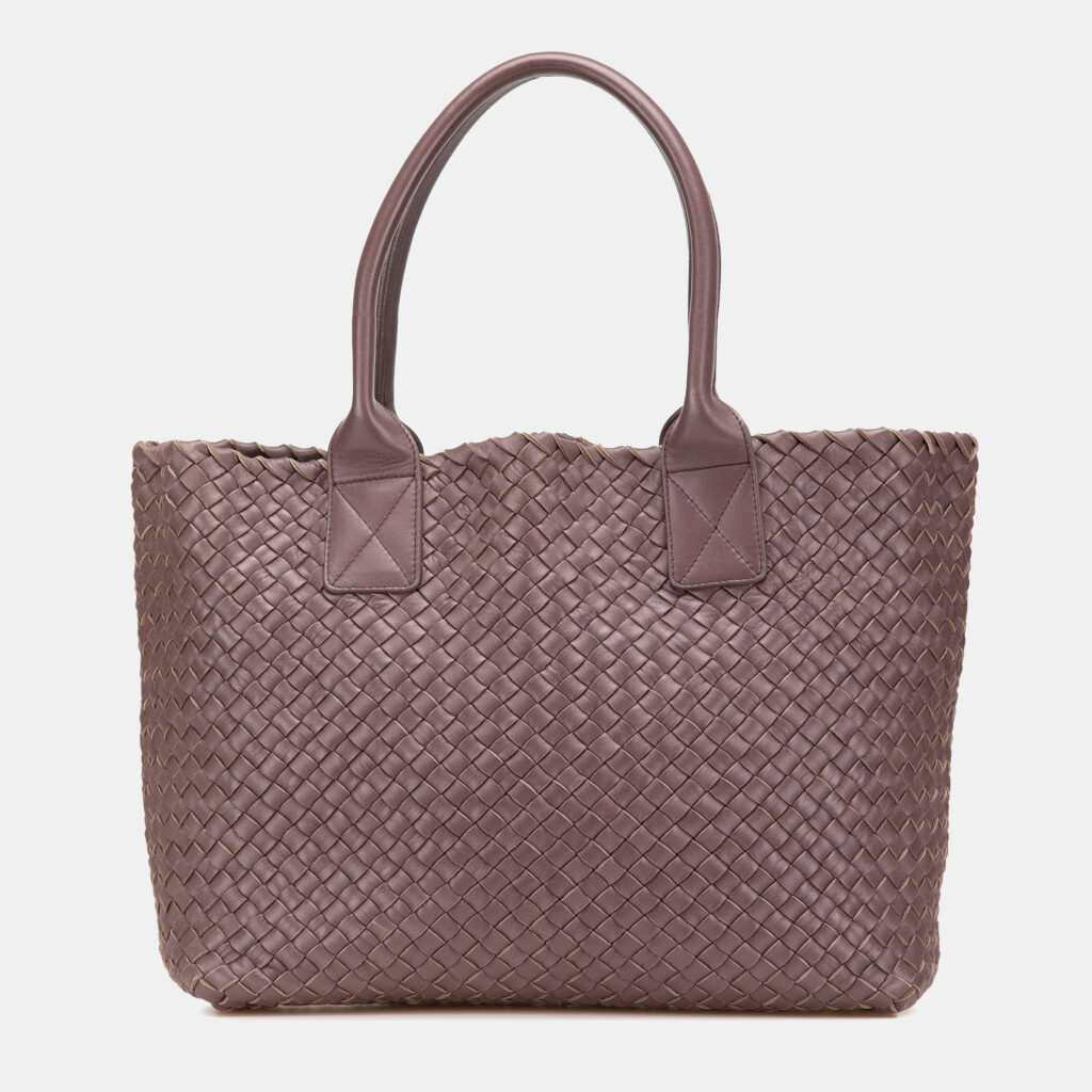 luxury-women-bottega-veneta-used-handbags-p1151765-007 Bottega Veneta Purple Lambskin Intreccio Cabat Mini Tote