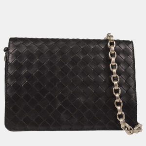 Bottega Veneta Black Intrecciato Crossbody Bag