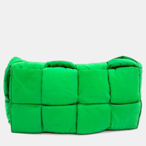 Bottega Veneta Green Fabric Padded Tech Cassette Bag