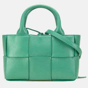 Bottega Veneta Green Candy Lambskin Intreccio Arco Tote