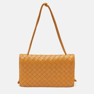 bottega veneta brown intrecciato leather trio shoulder bag