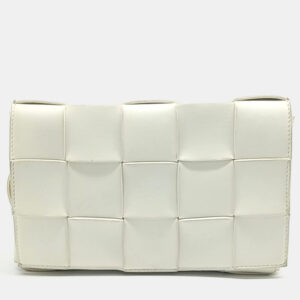 Bottega Veneta White Leather Cassette Bag